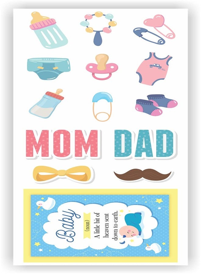 Craftastique Scrapbooking Baby Boy Elements & Tags Sheets (4 Sheets), Multicolour - Image 4